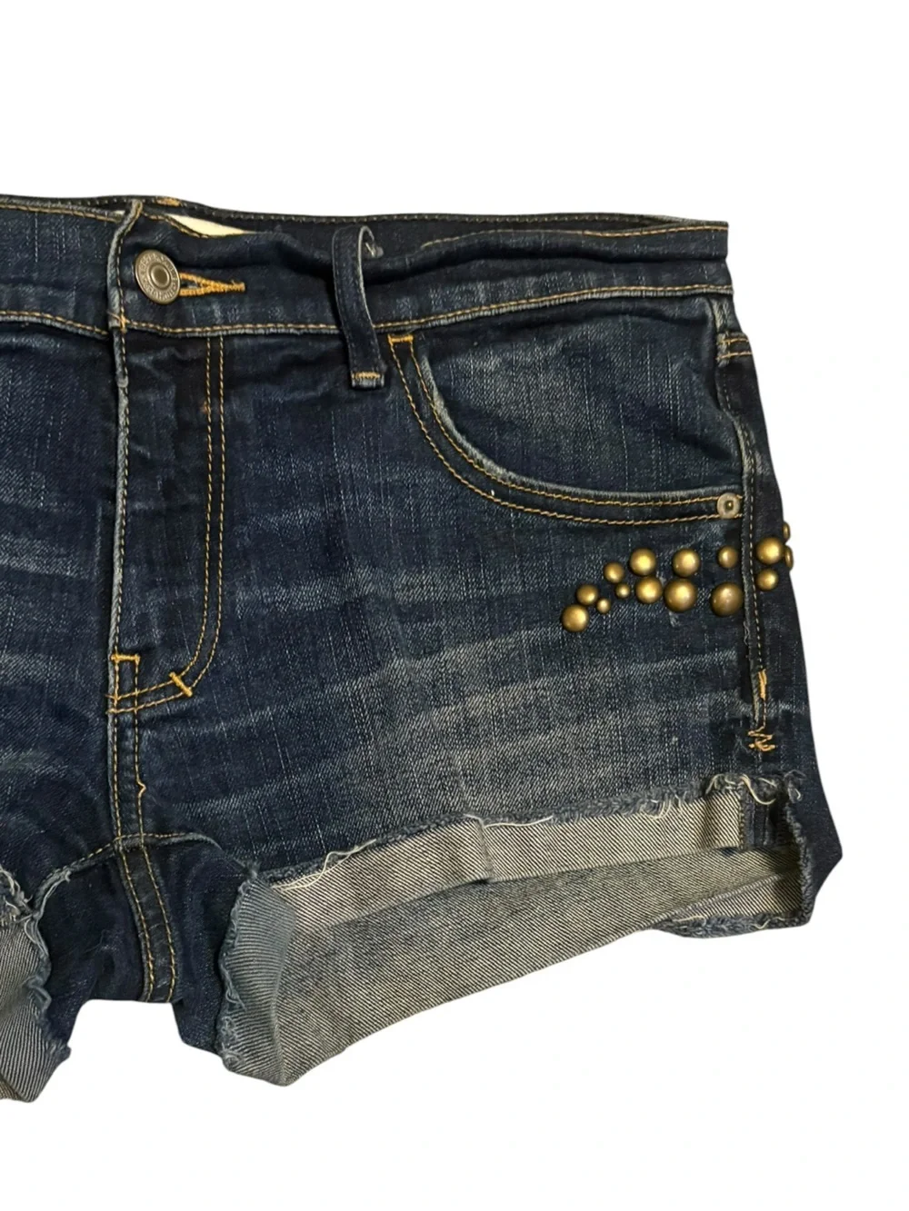 Abercrombie & Fitch Vintage Y2K Studded Denim Shorts Size 6 Festival